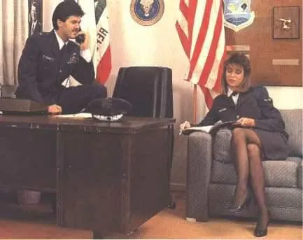 Christy Canyon in her "Air Force" hardcore photo shoot (1980s)