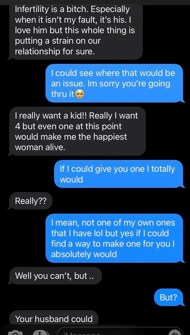 The ultimate fantasy. My husband gets my friend pregnant.