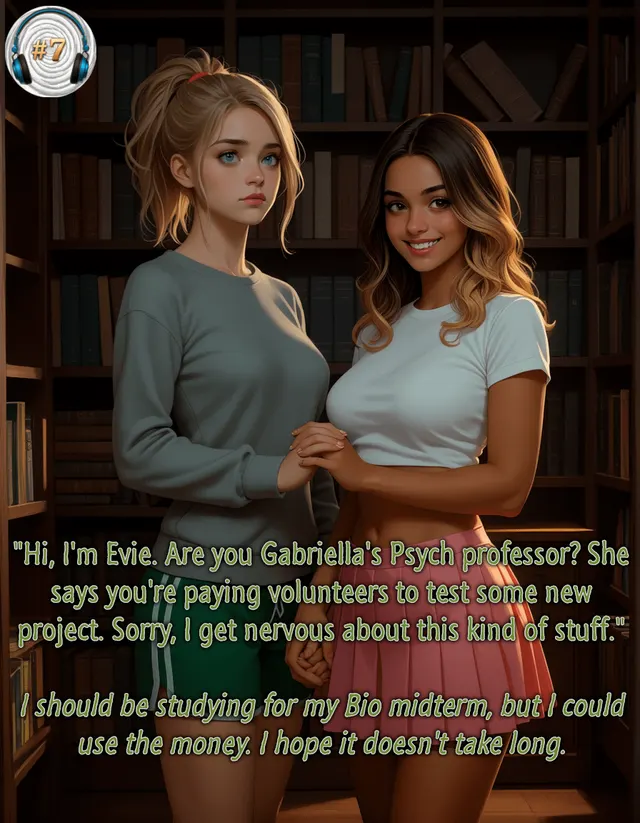 Evie volunteers for a class project