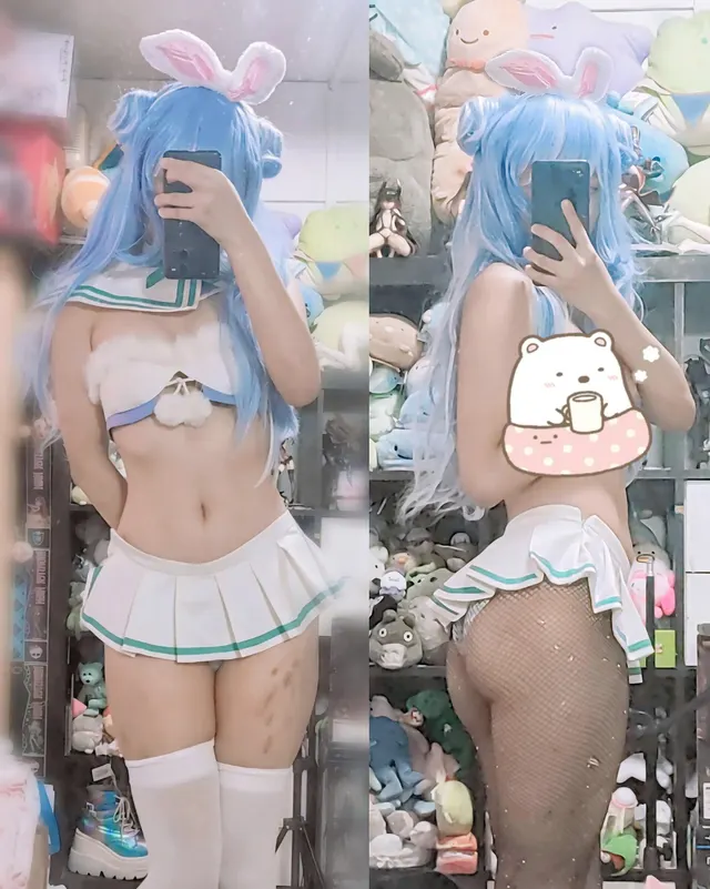 I may not have very large boobs but at least I have a nice tummy? 🤭 Usada Pekora Hololive Cosplay by mE ~ 