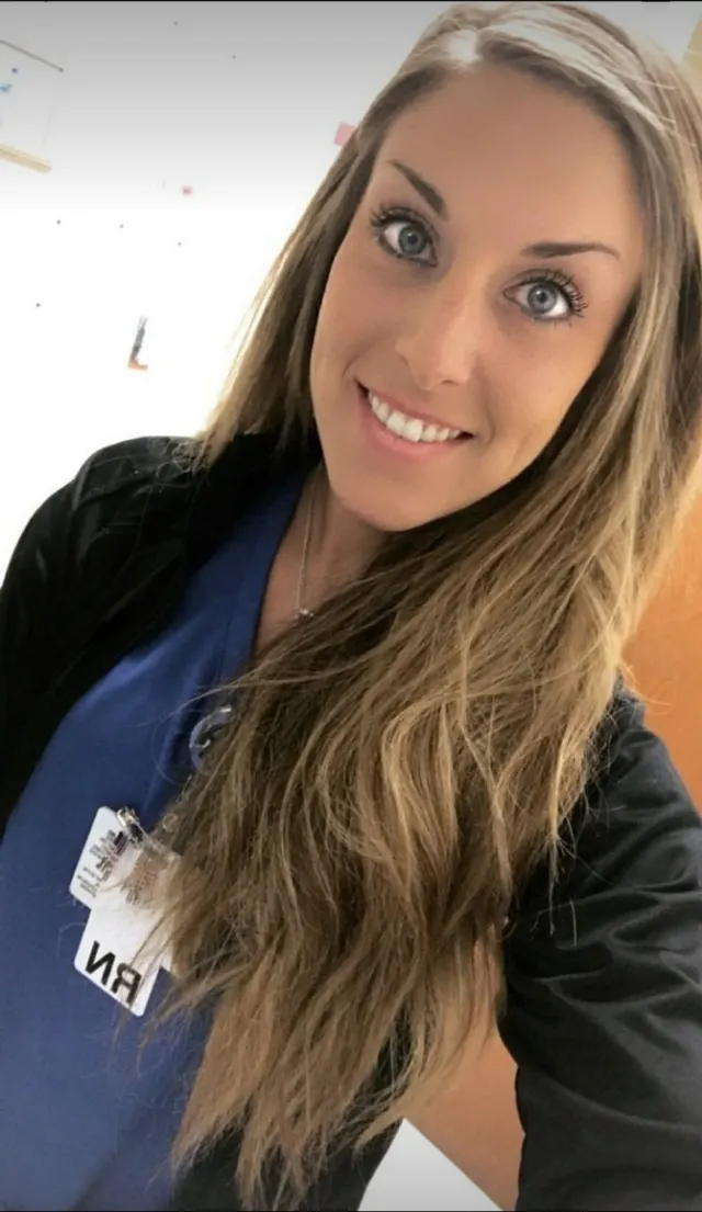 Face of a military girl turned nurse practitioner.