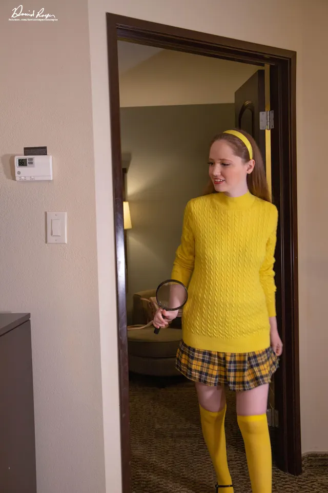 Ever wonder what a meddling, snooping detective wears under her nerdy clothes?