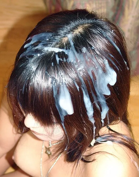 Hair full of cum