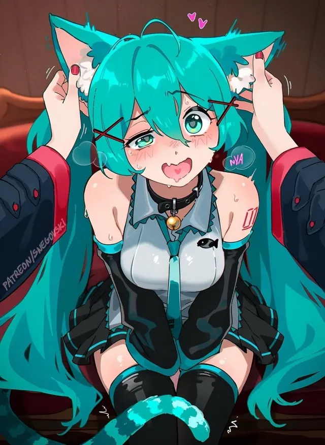 Was going to just pet the cute kitty that you are and move on but you made such lewd expressions after I touched your ears~