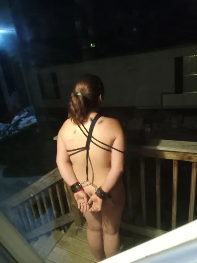 Wife tied up and left outside.