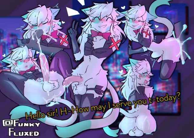 This waiter deserved a generous tip :3 (art by exyli)