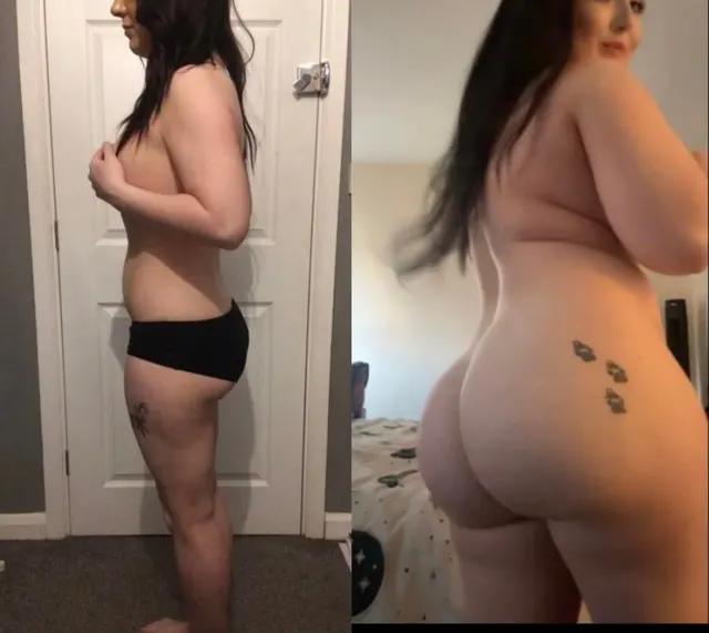 7 years & 49lbs difference with a TONNE more confidence & healing. Do you like my transformation? (All natural) 💖