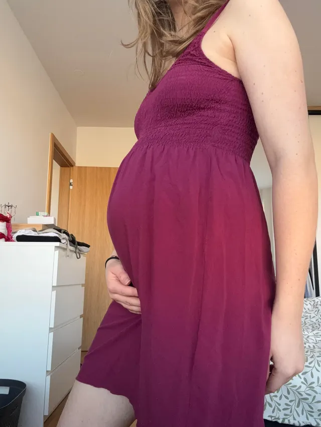 Nothing under my dress hihi. 22weeks pregnant
