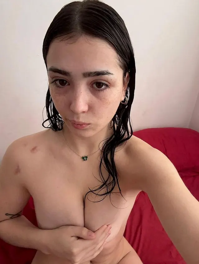 Pls dont mind my wet hairs cause I just got out of shower, lol I was inside shower just pinching my tiddies and I also bite them in between so I can have red swollen tiddies, but me is scared to show them