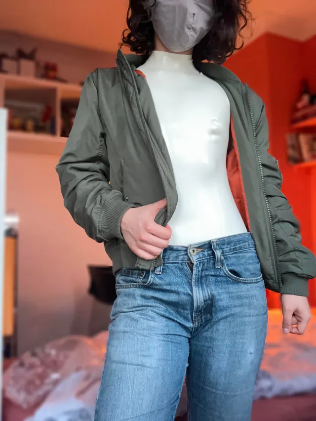 Breaking news: twink hides latex under jacket