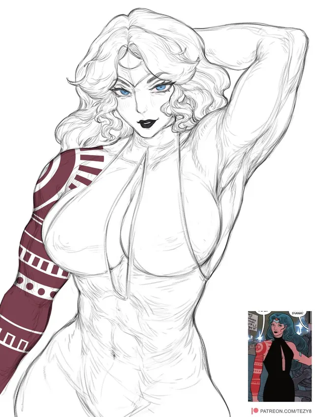 Absolute Wonder Woman linework by me