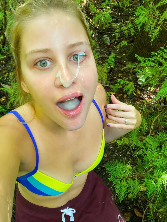 Camping cumshot selfie!