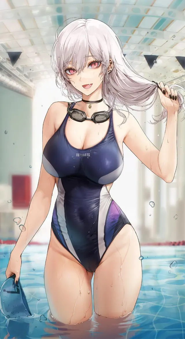 Senpai with White Hair and Thicc Thighs
