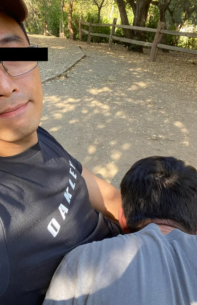 Bf got horned up during a hike.