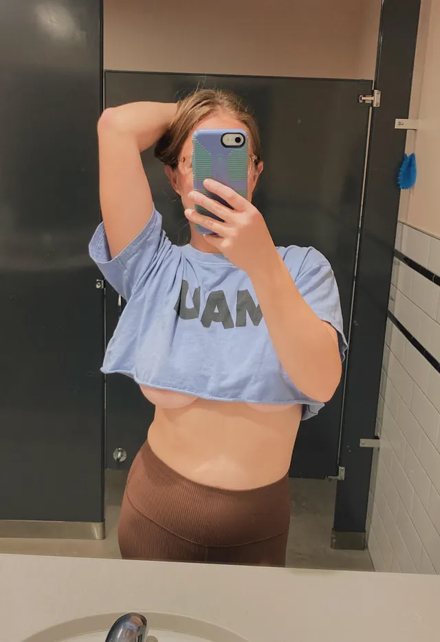 I have to be real careful when I go out in this shirt without a bra…