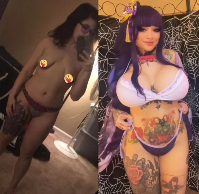 From an A cup normal girl to a cosplay bimbo (1500cc) glad y’all are liking my transformation🥰🥰