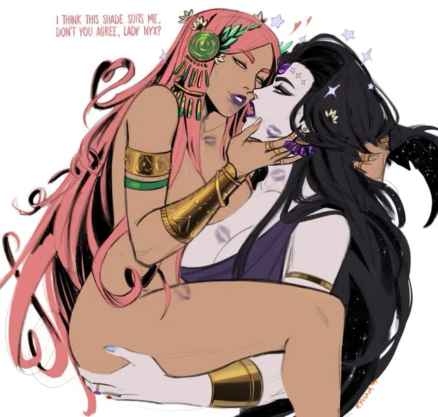 Aphrodite borrows Nyx’s lipstick (@ryuuna) [Hades]