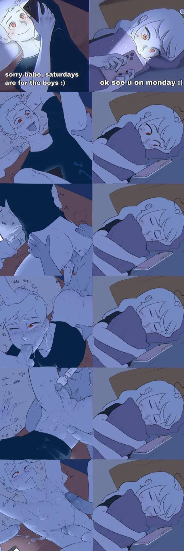 She doesn’t know about boys night😈