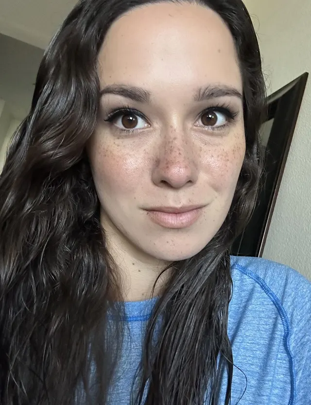 I think my blue shirt makes my eyes pop. 