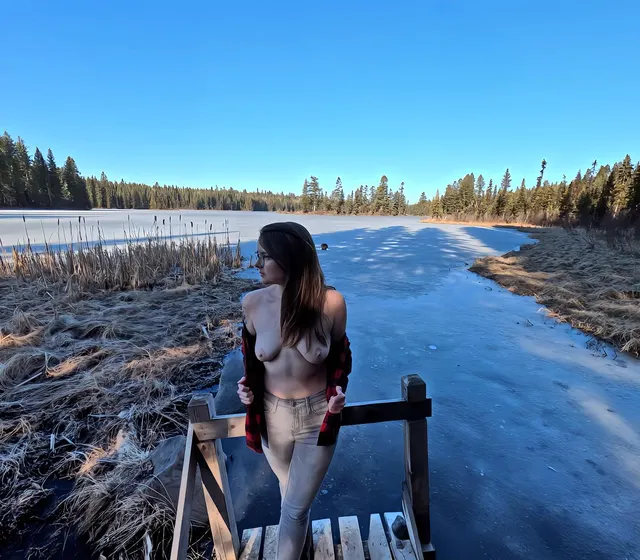 Frozen lake when I was visiting Canada! 