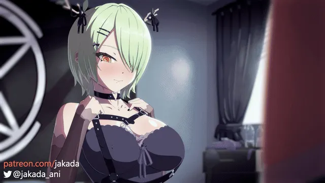 Goth girl giving attention to the balls