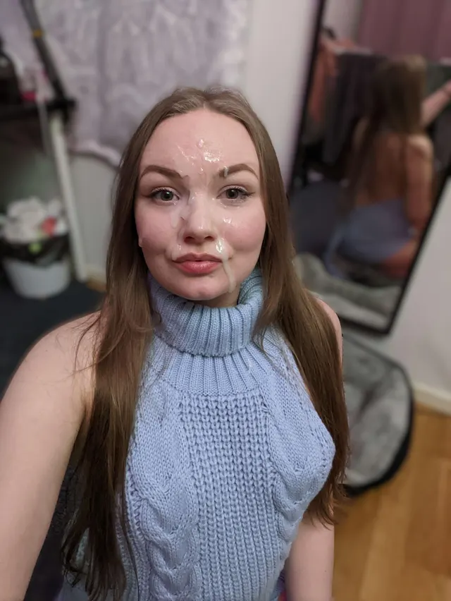 Big load on my face 🥰
