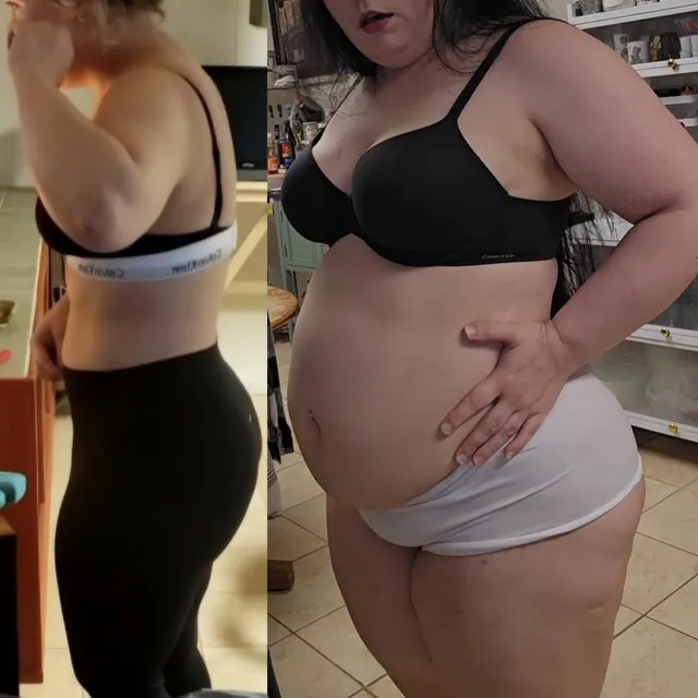 Flat stomach - now a big belly.