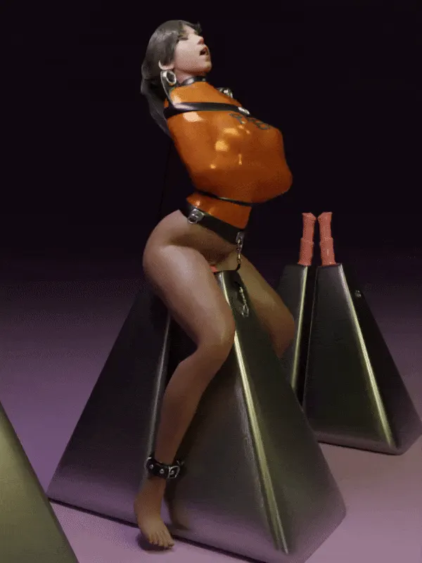 Strapped to the pedestal.