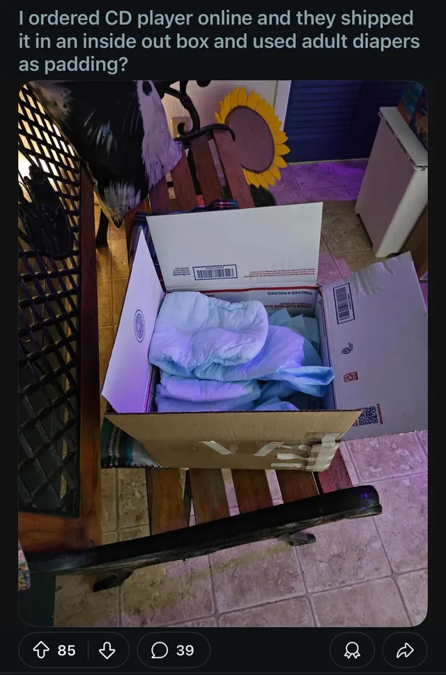 Saw this in another sub I’m dying!!!!! Those are expensive shipping materials.