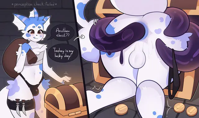 They say that every tenth chest can be a mimic (art by fiamourr)