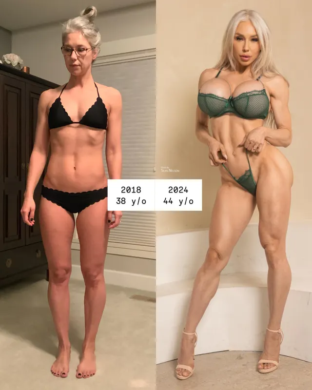 My 6 Year Bimbo Transformation - From Skinny & Flat to Muscles & Tits
