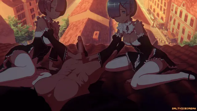 It's the dream to be jerked off by rem and ram at the same time (saltyicecream)