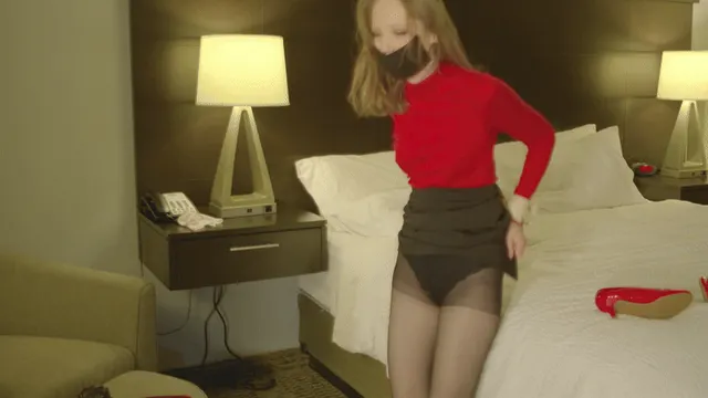 Bound, gagged and hopping away