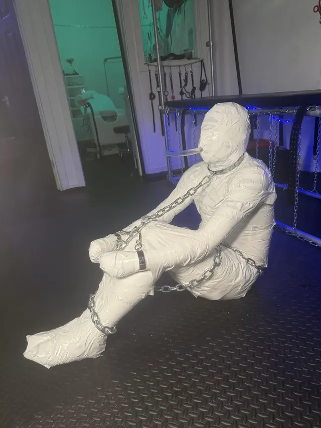 Taped and chained up