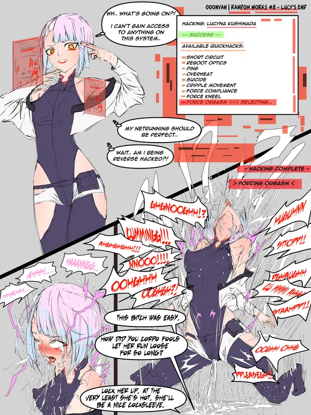 Lucy gets hacked and is forced to orgasm without mercy