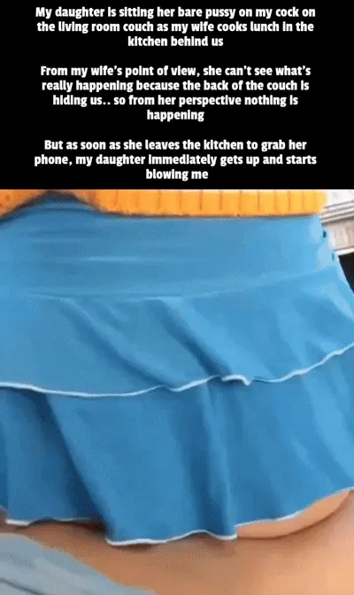 Sneaking some fun with my daughter in plain sight of my wife