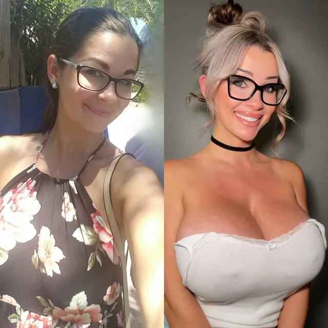 These are the same pair of glasses 🤭 just on a bimbo now 🥰