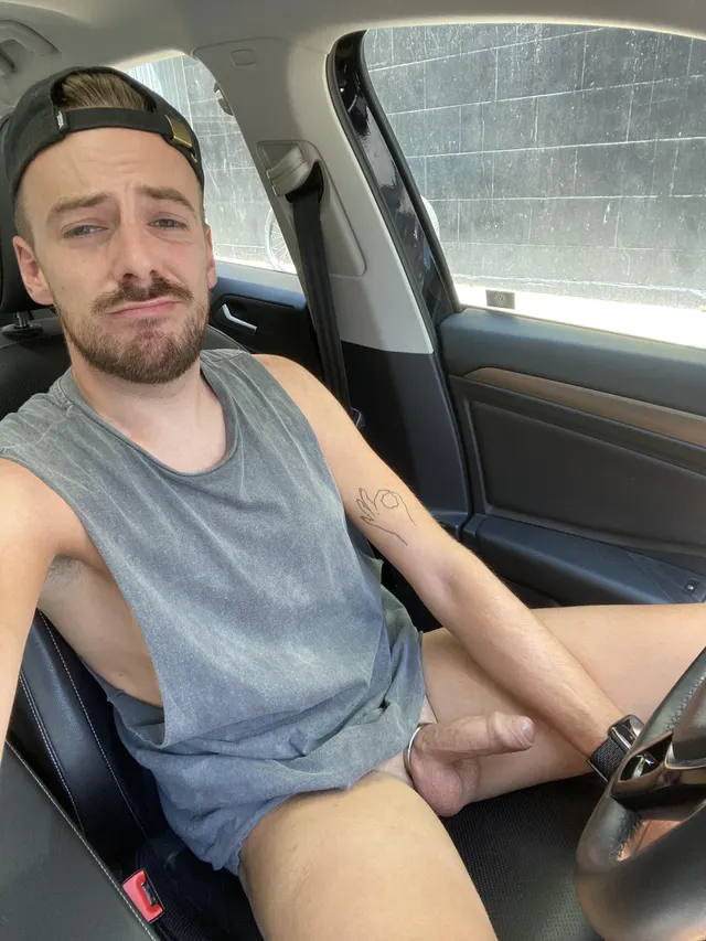 Car ride with my small cock out and hard.