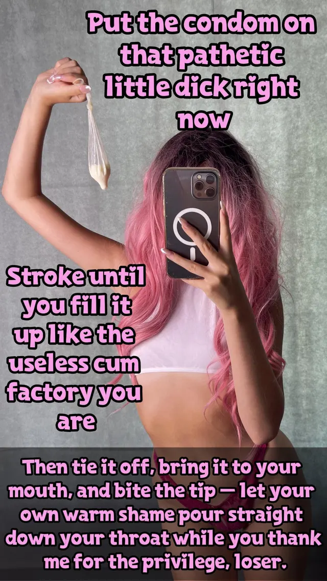 Real men cum inside women, you cum inside latex and then slurp it🖕🏻💦