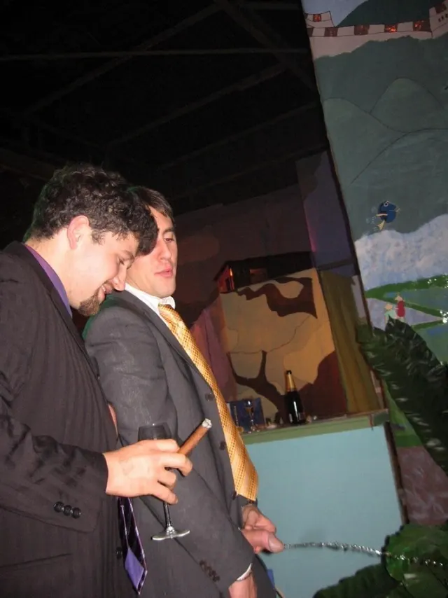 Bro’s too drunk to go to the bathroom alone