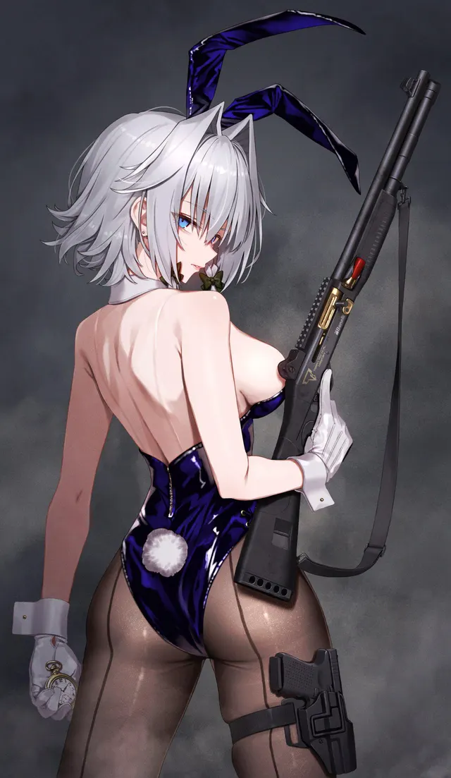 Bunny Sakuya with a shotgun