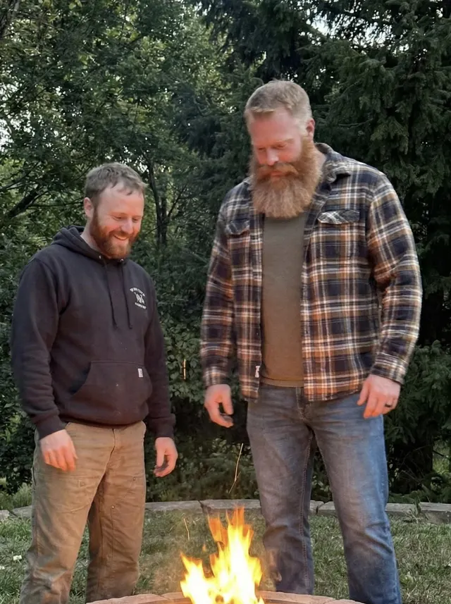 Relaxing evening by the fire pit with my husband