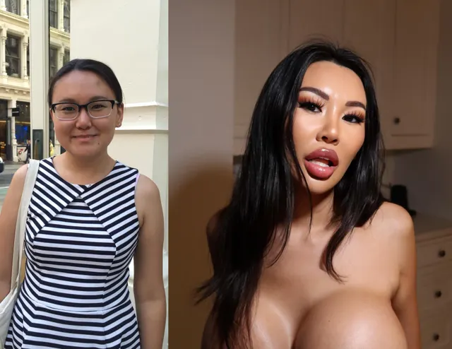 From normal girl to plastic Asian fuckdoll