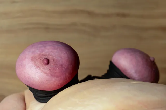 old and colored tits