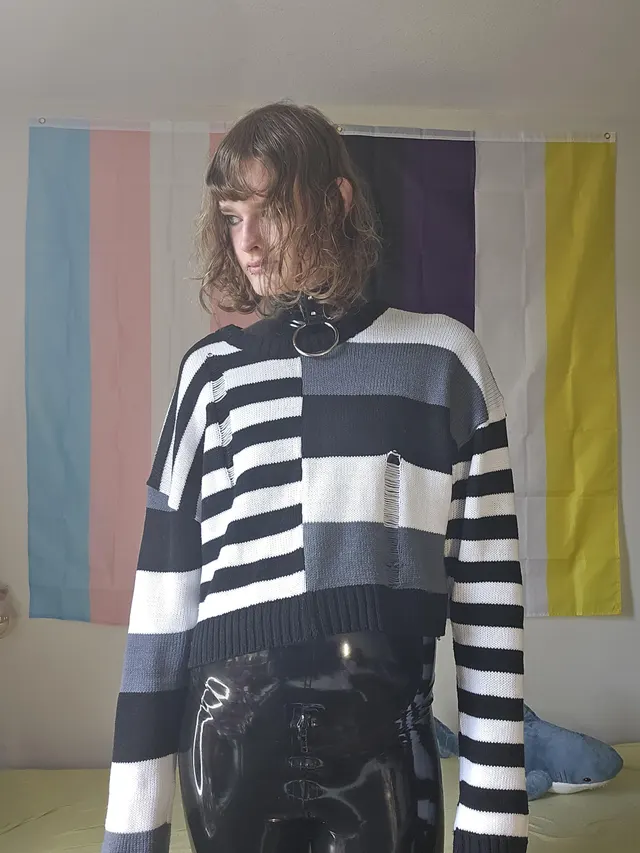 Latex and sweaters go so well together