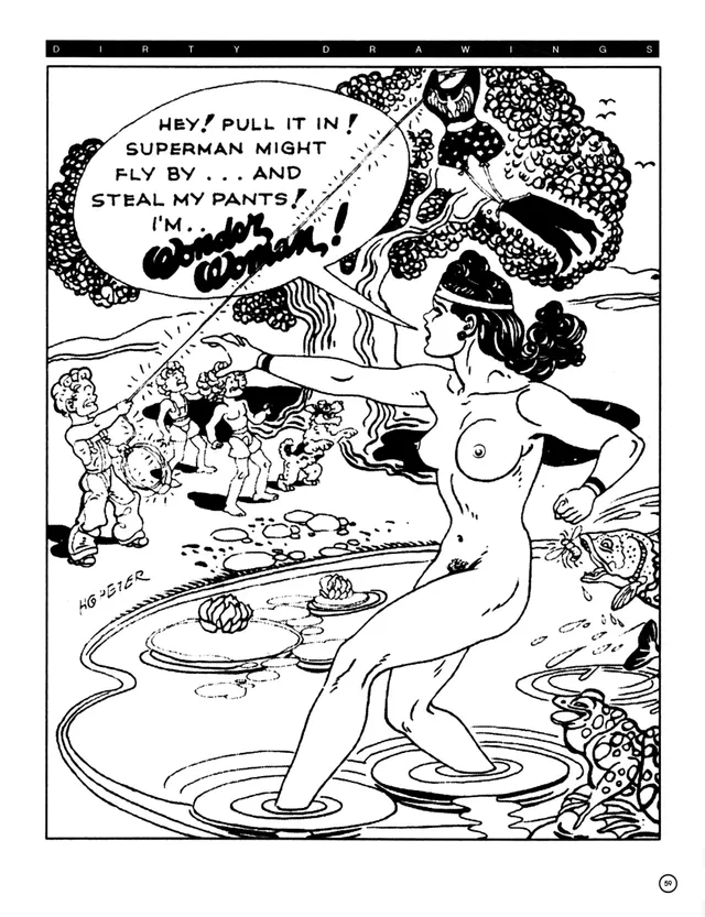 It’s Been Awhile, but I Finally Found a Better Scan of This Piece by HG Peters, Co-Creator of Wonder Woman in [Clean Cartoonists, Dirty Drawings]