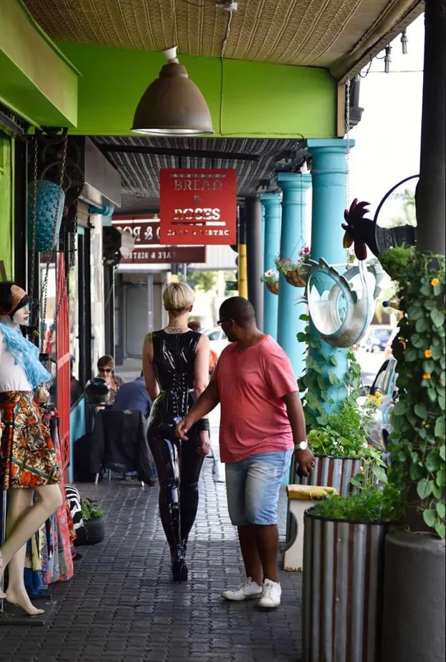 Walking the streets in latex