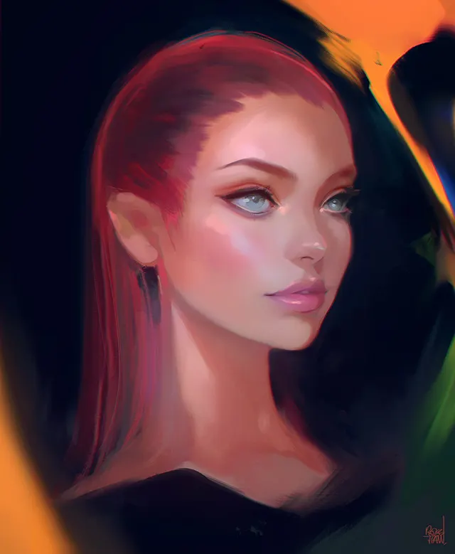Portrait sketch by Ross Tran