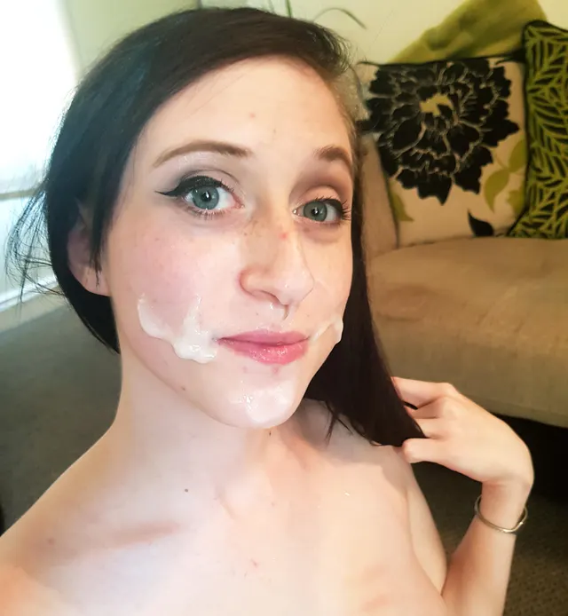 I spend most of my time with cum on my face. 99% of my selfies are of my face slathered in cum.