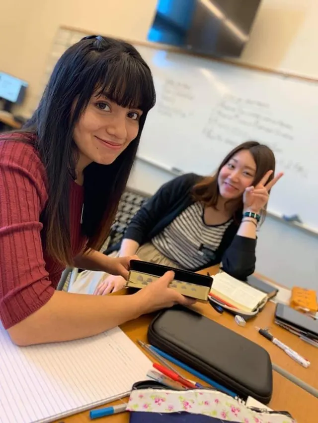 Beautiful bangs on this sister